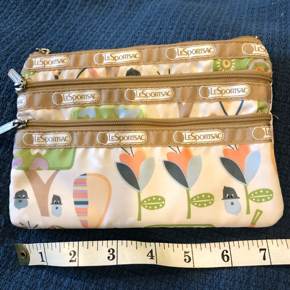 LeSportSac 3 pocket zipper cosmetic bag